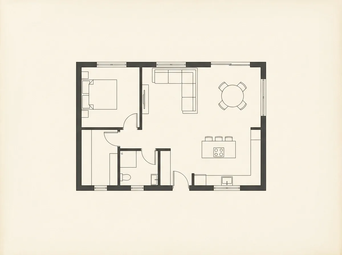 Clean architectural floor plan drawing of a single-storey home